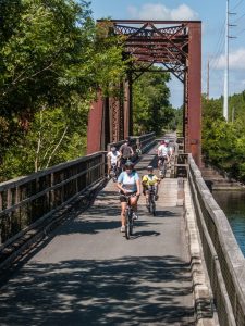 Cyclists Crossing The Suwannee River